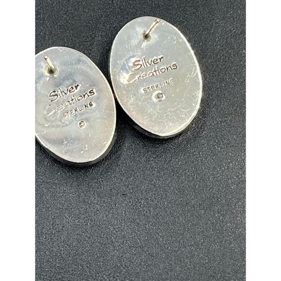 Silver Creations Gundi Vintage Sterling Silver Banded Agate Oval Pierced Earring - Picture 11 of 12